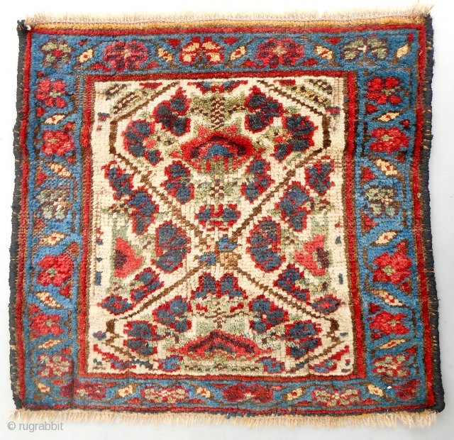 White ground Persian Kurdish bagface with good pile. Circa 1870-80.                       