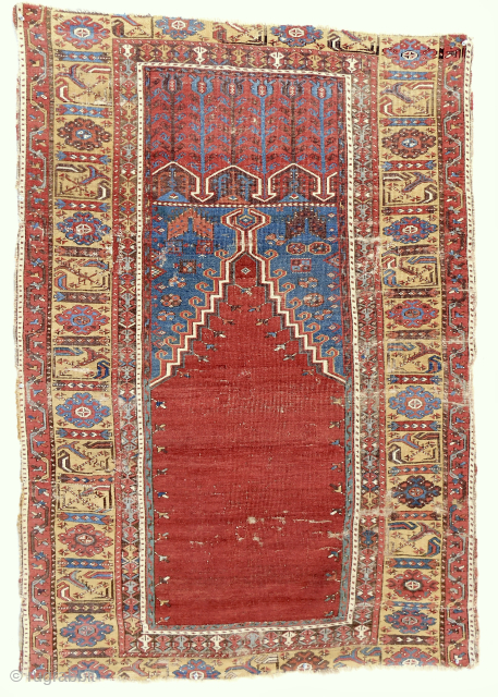 Circa 1750 classic Anatolian Ladik prayer rug. Backed. Email: patrickpouler@gmail.com