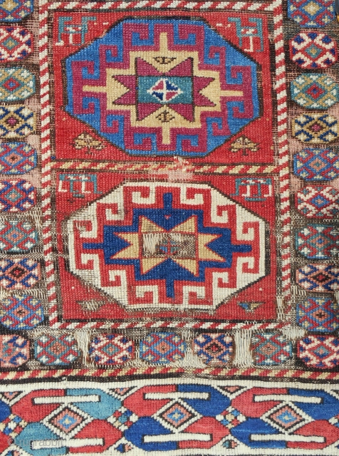 Very colorful South Caucasian rug > c. 1870                         