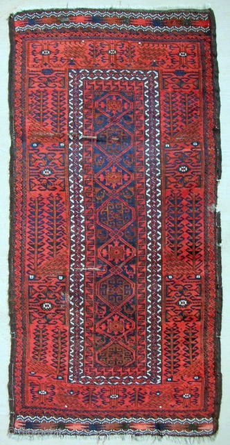 Khorassan Baluch rug. Circa 1870-80. Good pile.                          