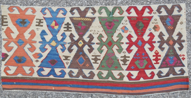 Radiant Konya kilim fragment. Early 19th c.                          