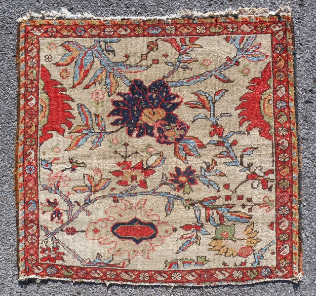 Sparkling Persian Mahal small rug. (38” x 35”). Excellent, original condition. Circa 1870-80.                    