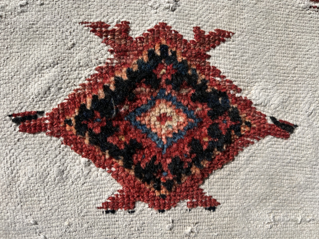 Very rare Persian Malayar bagface recently sourced in Persia. White cotton diamond. Mid 19th c. Never seen another. Please email: patrickpouler@gmail.com
