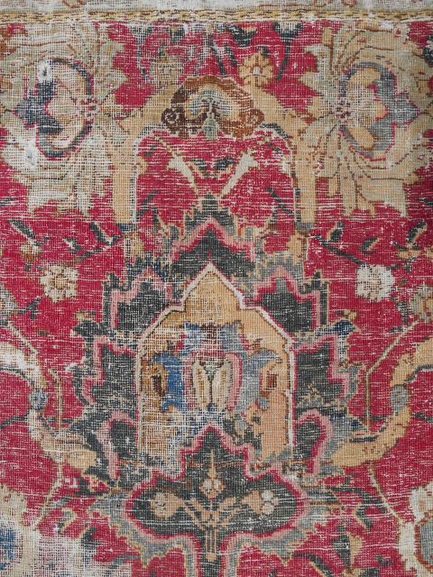 17th c. Safavid carpet fragment. Look at one just sold at Christies London for about $8000. (See pic). Mine is about 7 x 8ft. The Christies one is the same size but  ...