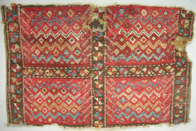 Konya village rug fragment. Early 19th c. Full, silky pile.                       