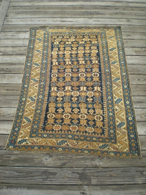 Well maintained, finely woven antique Caucasian Kuba rug, approx. 350 kpsi. Nice use of colors, well saturated.
Guesstimate of age at 1900 (between late 1800's - very early 1900's). Unusually good condition for  ...