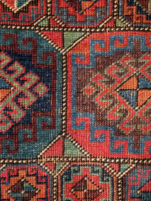 Jaf Kurd Bidjar long rug--kelleh, from the second
half of the 19th century in good condition. The rug
has a fantastic variety of colors including a very
refined aubergine. (i.e. Dimensions about 7'6" X 3.8") 