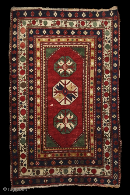 Lambalo kazak rug with 5 borders, dated in the main field *270 (1270/1854), 200x125 cm, wool on wool with more than perfect natural colors... the bests what that type can have. Every  ...