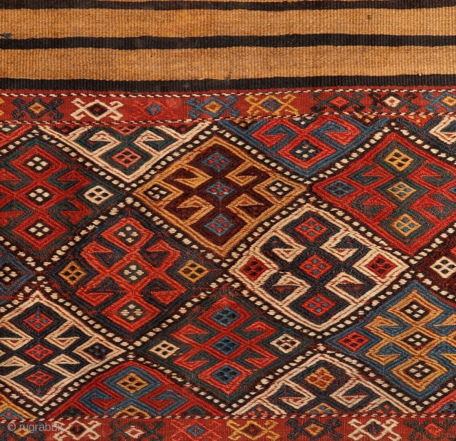 How to create a rythm from colors? Kurdish mafrash, 19th century, Caucasus. Complete, in mint condition.More pieces: http://rugrabbit.com/profile/5160               