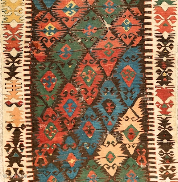 "The details are not the details, they make the design" - Charles Eames Joyfully drawn kilim, most probably a divan cover, Central Anatolia/Konya region, mid. 19th century more beauties: http://rugrabbit.com/profile/5160   