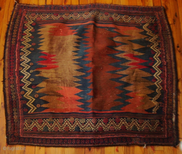 Afshar (sofreh)
Dimensions: 	3ft 6ins x 3ft 7ins
Age: 	late 19th c.
Condition 	good                      