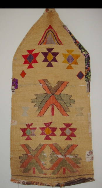 Anatolian prayer mat, field woven in wheat stalks, dyed wool motifs

1ft 7ins x 3ft 8ins
Age: 	late 19th c.
Condition 	fair              