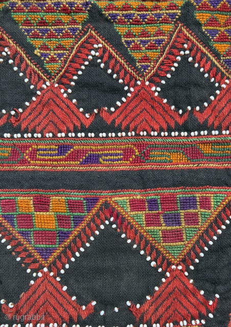 Attributed to the Kalash Valley in the Hindu Kush by its previous owner, rifle butt sheath, embroidered and beaded, very fine work, 23 x 13 cm. Email: peparethos@xsmail.com