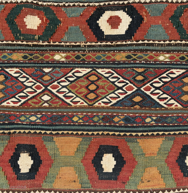Shahsavan mafrash long panel, 91 x 43 cms. Email: peparethos@xsmail.com                       