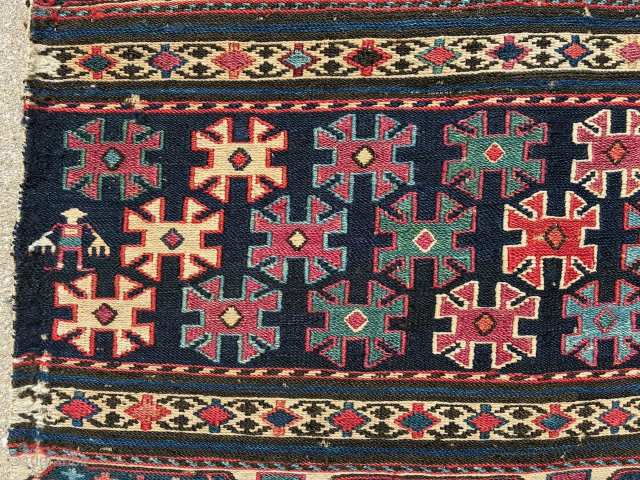 Shahsavan sumak mafrash end panel, 50 x 47 cm. Email: peparethos@xsmail.com