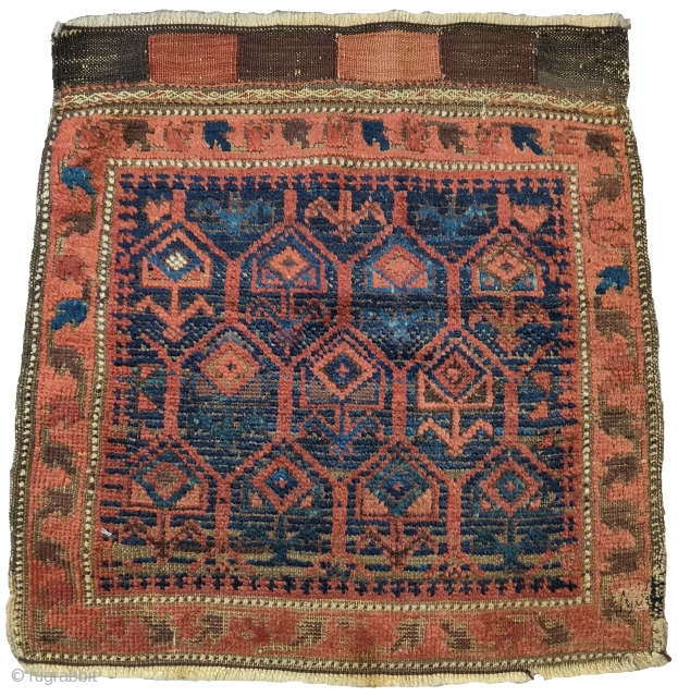 Baluch bagface, Western Afghanistan, nice color and wool, 1'9"x1'11"                        