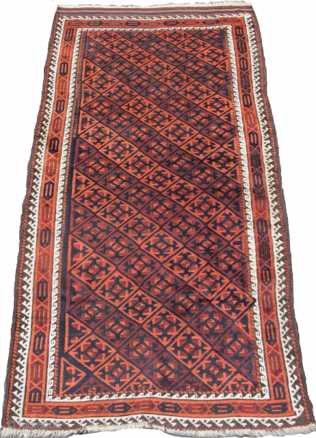 Baluch rug with a tile design, great wool, 3'2"x5'7"                        