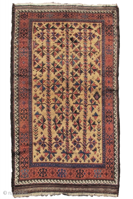 camel ground Baluch rug, so-called 'Arab Baluch' type. 3'6"x5'11"                        