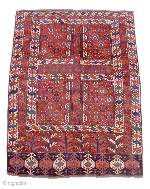 Yomut Ensi,
mid 19th century or earlier
size = 4'2" x 5'6"
Item # 15051                     