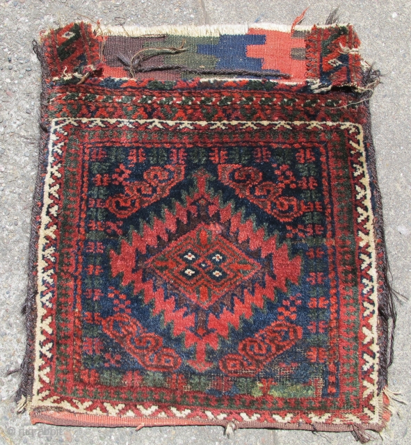 This handsome Baluch bag with a classic 'Mushwani' type diamond and ashik design was woven in southeastern Persia in or near the region of Sistan in the nineteenth century. Both palette and  ...