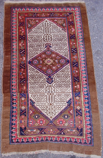 Serab Rug, Great colors and wool with a nicely articulated rendition of the classic field pattern. This piece is cut and shut.  19th C. 4th quarter,  Size = 3'1" x  ...