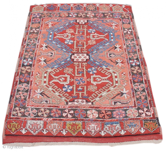 KonyaAnatolian. 19th C. (2nd Half)This rug with a distinctive apricot field is from the area around Konya in central Anatolia. Its thick wool and larger knots may indicate that it was woven  ...