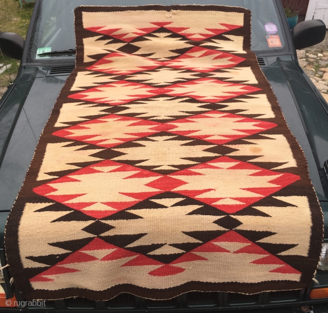 Estate Navaho Blanket with Great soft, pliant wool and Issues  3'1" x 5"9" x 5'7"                 