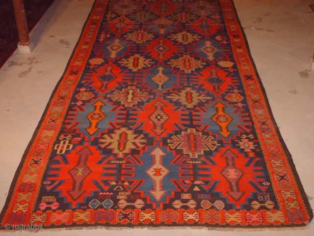 Name:      Kuba/Shirvan Kilim

Category:  Caucasian

Origin:    Azerbaijan

Age:      1940th

Description: Azerbaijan Kuba/Shirvan Kilim

De mentions:   165 x 365 cm

composition:    ...