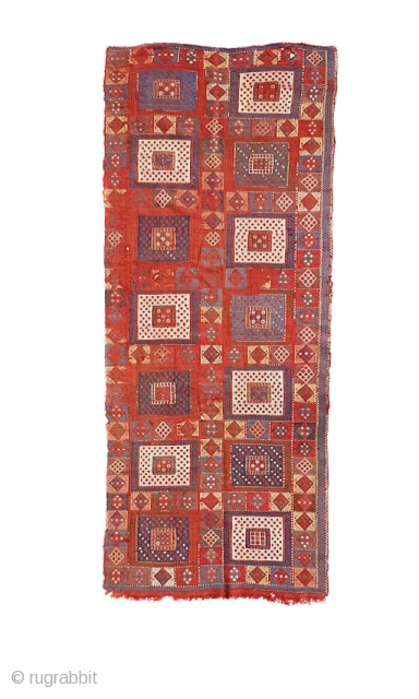 Antique Verneh Kilim fragment (right panel) Some wear (see photos) Wonderful colors
Size: 280x100cm                    