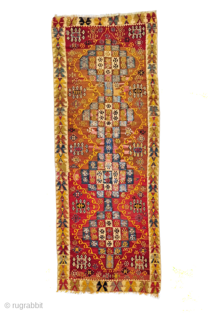 Initially, I thought it was Aleppo, but in the end I was convinced by the experts that it is a Yahyali Yoruk kilim Size 330x126cm
SOLD Thanks       