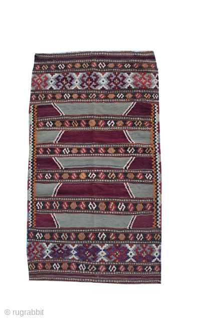 A very unusual (colour) Manastir kilim Size 113x65  Delioram , Balkans under the Ottoman rule                 