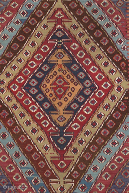 A nice 3'4"x4'8" Antique East Anatolian kilim. Good condition, nice colors.                      