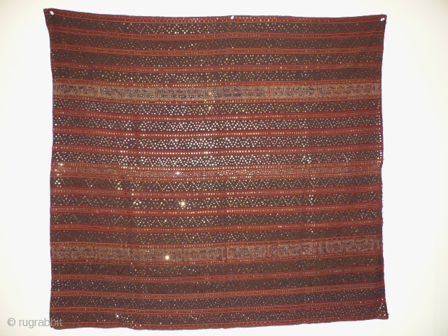 Tapis Cermuk, Lampung Region, South Sumatra, Indonesia.
Cotton with mirrors and silk   126  x 115 cm
A similar tapis, in the collection of Leidens Volkenkunde Museum, the Netherlands, is dated from  ...