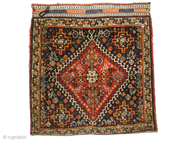 Qashgai Bagface Wol op wol en Natuurlijke Kleurstoffen, afmeting 63x62 cm                      