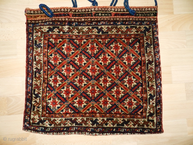 Antieke Qashgai Einde 1900 jh, Wol op wol en Natuurlijke Kleurstoffen nl Zeer fijne Kwality, afmeting 50x53 cm               