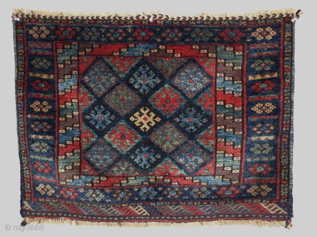 Kurdish Jaff, Circa 1900, Excellent condition, High pile, Great colours, Not restored, Size: 62 x 88 cm.                