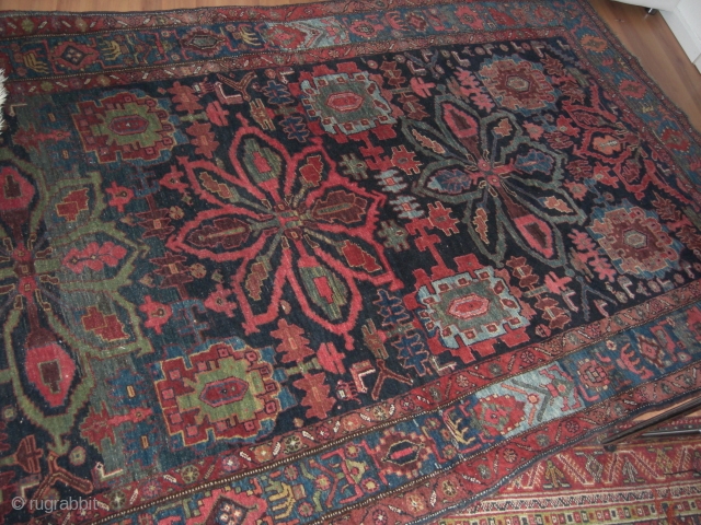 Bidjar Geirous, ca. 1900. Wool foundation. About 4´5 to 9 ft. Good condition. Natural dyes. Famous design. Germany.               