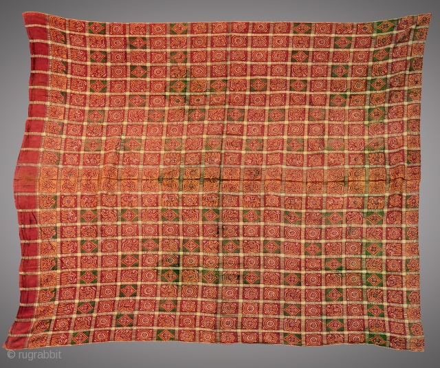 Gharchola Odhna
Originating from the Khambat (Cambay) region of Gujarat, these have been used for years in Gujarati weddings.Gharchola was earlier made by traditional weavers and Bandhani workers. 
Hand woven; hand dyed in  ...
