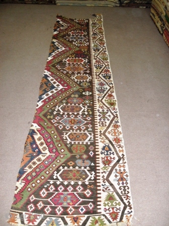 Turkish Kilim fragment size 390 cm x 86 cm                        