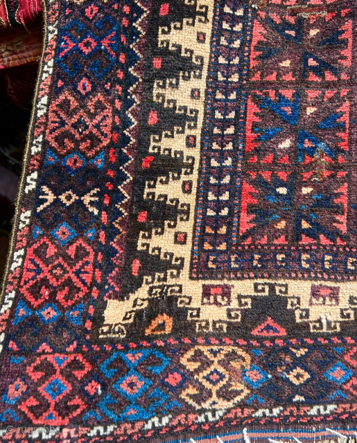 Antique Baluch Small Rug All Colors Natural And Very fine quality Size 76x66 Cm                   