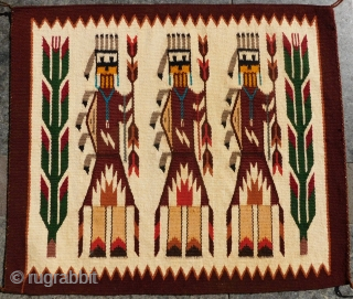Antique American Native Navajo Kilim Size 55x50 Cm