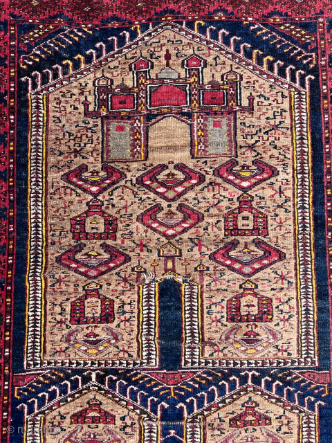 Antique Baluch Prayer Rug Size 112x082 Cm