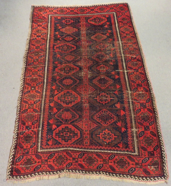Antique Baluch Rug Circa 1880.90 Size.225x110 Cm                          