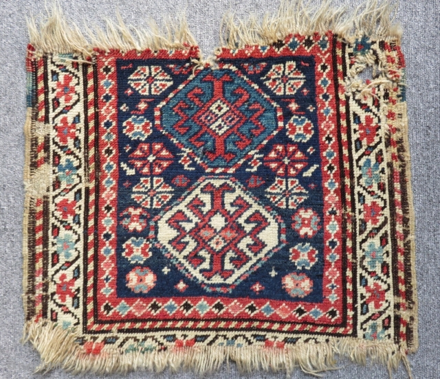 Antique Caucasian Karabakh Bagface Carpet Size.52x40cm                           