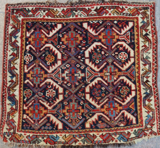 Antique Persian Khamseh Bagface Size.68x63 Cm                           