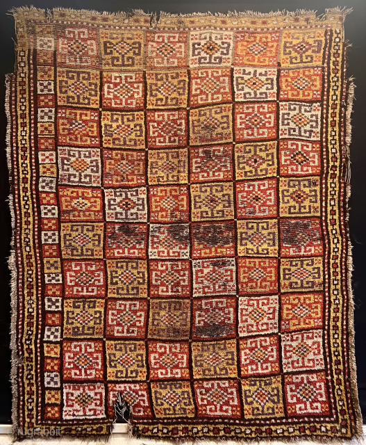 Early 19th century Central Anatolian Konya Bozkır Rug Size 180x142 Cm