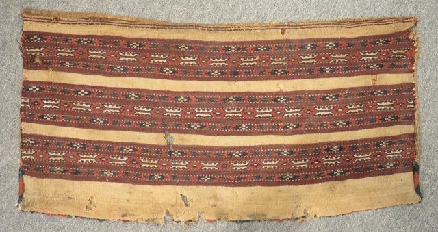 Antique Türkmen Yamud Cuval Kilim Size.80x40cm                           