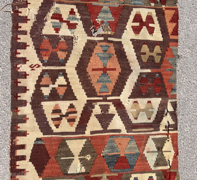 Second 19th Century Central Anatolian Konya One part kilim                        