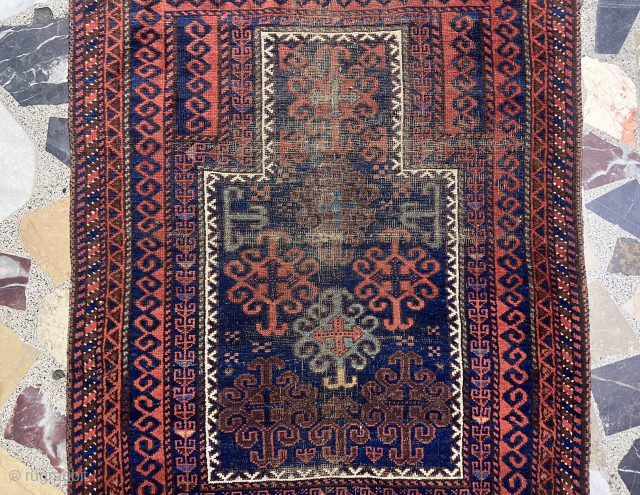 Antique Baluch Prayer Rug Size 110X090 Cm                          