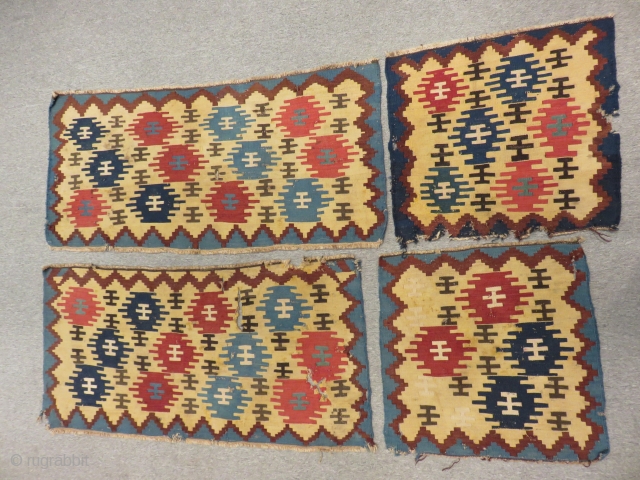 Antique Shahsevan Mafrash Kilim Panels Size.105x48cm.52x52cm                           